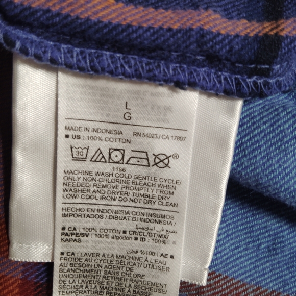 Old Navy - Loose Flannel Boyfriend Plaid Shirt Sz- L - Picture 5 of 5